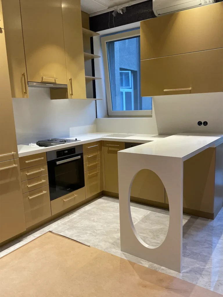 Столешница, фартук, мойка и барная стойка из кварца Vicostone BQ2088 Onyx White — фото 1 — MAS — Modern Acrylic Stone