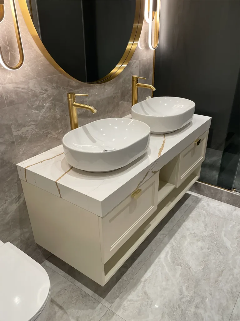Столешница на тумбу из кварцевого камня Silestone Eternal D’or — фото 1 — MAS — Modern Acrylic Stone
