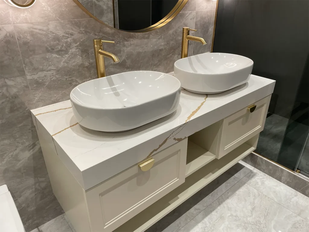 Столешница на тумбу из кварцевого камня Silestone Eternal D’or — фото 3 — MAS — Modern Acrylic Stone
