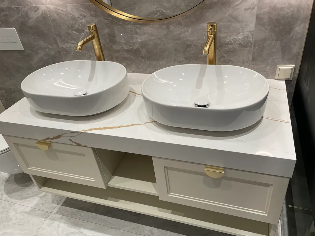 Столешница на тумбу из кварцевого камня Silestone Eternal D’or — фото 5 — MAS — Modern Acrylic Stone