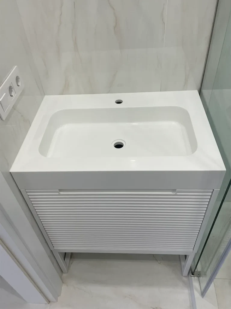 Столешница с раковиной из акрила Grandex P-104 Pure White — фото 3 — MAS — Modern Acrylic Stone