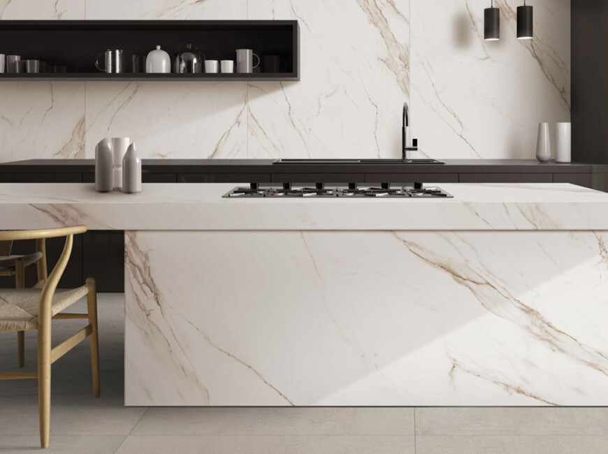 Широкоформатная керамогранитная плита ABK Stone Calacatta Gold — фото 3 — MAS — Modern Acrylic Stone