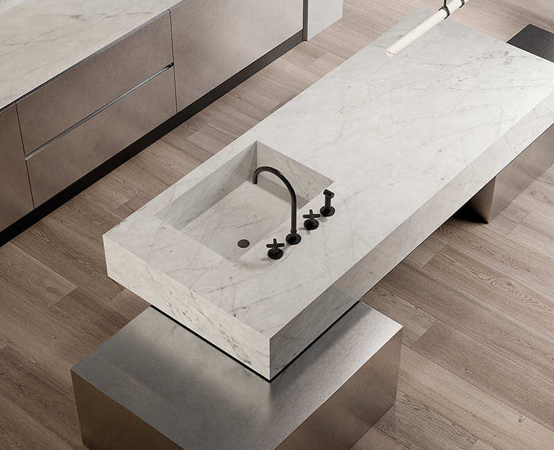 Широкоформатная керамогранитная плита ABK Stone Carrara — фото 3 — MAS — Modern Acrylic Stone