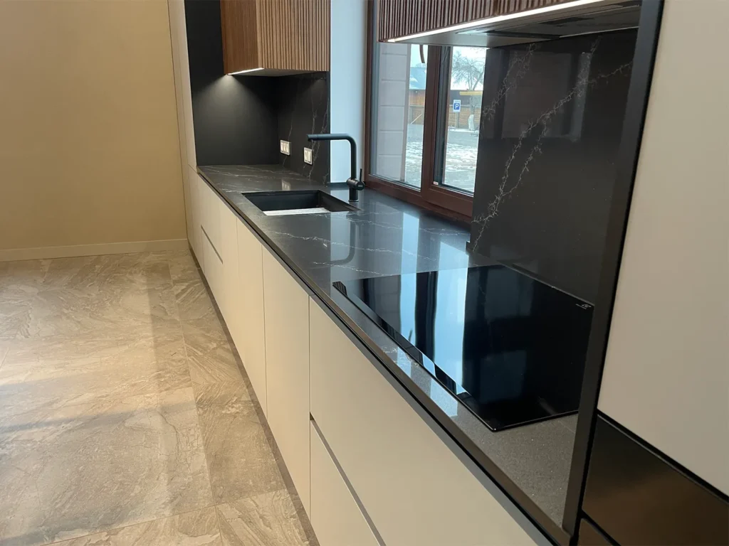 Стільниця та фартух з кварцового агломерату Atem Calacatta Elegance 1119 — фото 5 — MAS — Modern Acrylic Stone