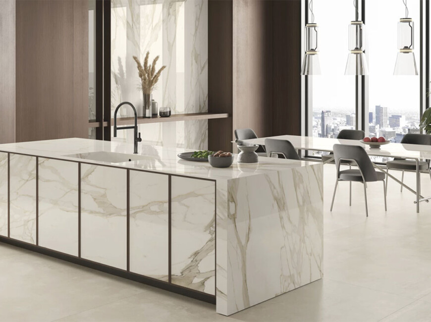 Широкоформатная керамогранитная плита Atlas Plan Calacatta Bernini — фото 4 — MAS — Modern Acrylic Stone