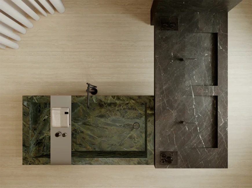 Широкоформатна керамогранітна плита Marazzi Grande Marble Look Verde Borgogna — фото 6 — MAS — Modern Acrylic Stone