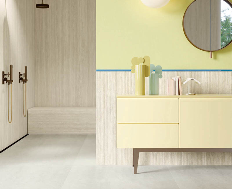 Широкоформатна керамогранітна плита Laminam Hado Travertino Bianco — фото 5 — MAS — Modern Acrylic Stone
