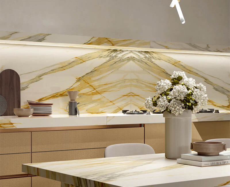 Широкоформатная керамогранитная плита Laminam I Naturali Calacatta Mediceo — фото 4 — MAS — Modern Acrylic Stone