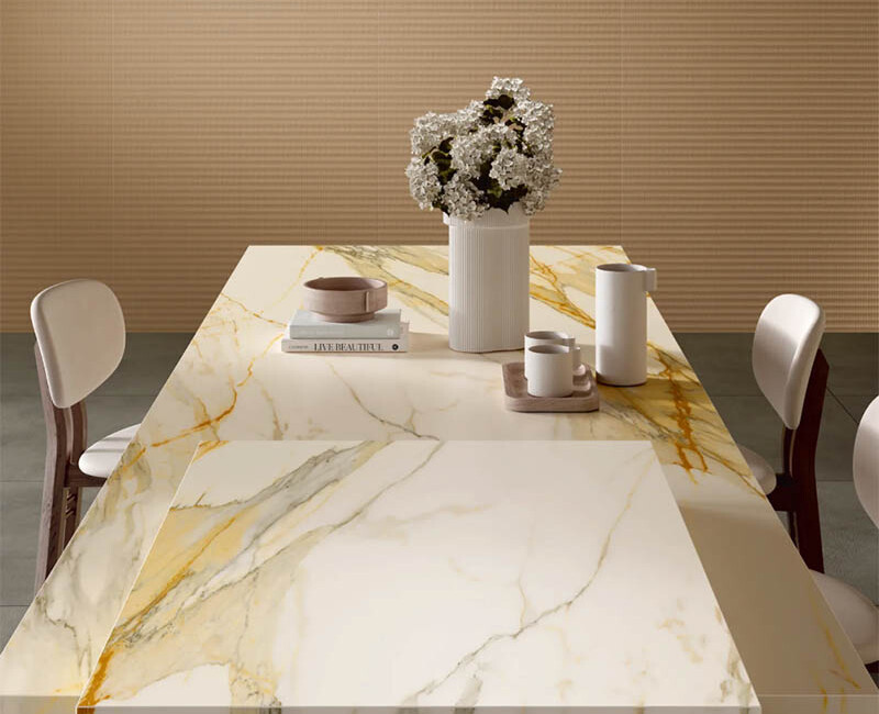 Широкоформатна керамогранітна плита Laminam I Naturali Calacatta Mediceo — фото 5 — MAS — Modern Acrylic Stone