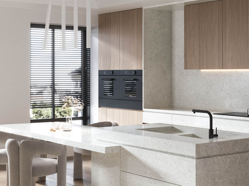 Штучний кварцовий камінь Vicostone BQ9660 Sollight — фото 5 — MAS — Modern Acrylic Stone