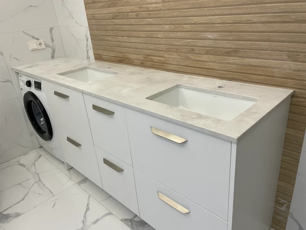 Стільниця у ванну кімнату з кварцу Avant Quartz 8100 Мулен — фото 3 — MAS — Modern Acrylic Stone