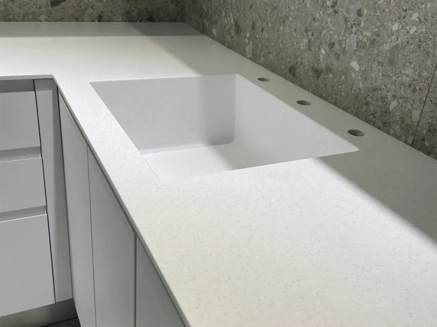 Столешница и мойка из акрилового камня Grandex A-422 Snow Pile — фото 8 — MAS — Modern Acrylic Stone