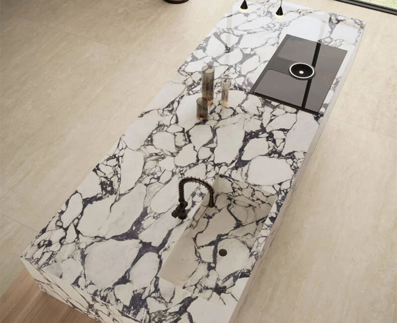 Широкоформатная керамогранитная плита Atlas Plan Calacatta Viola — фото 4 — MAS — Modern Acrylic Stone