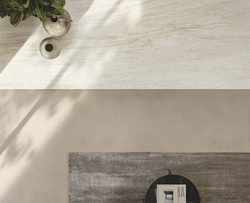 Широкоформатна керамогранітна плита Atlas Plan Travertino Halo White — фото 3 — MAS — Modern Acrylic Stone