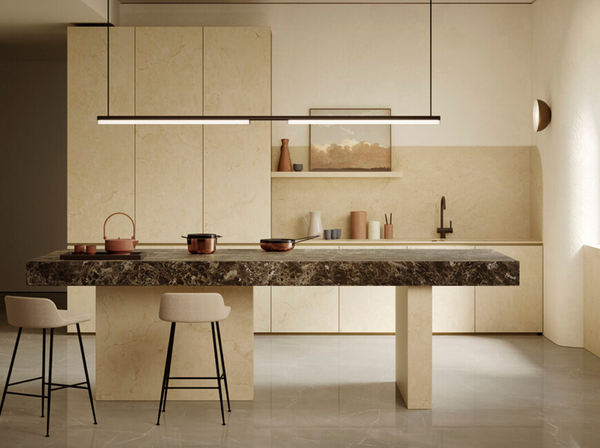 Широкоформатна керамогранітна плита Marazzi Grande Marble Look Emperador — фото 3 — MAS — Modern Acrylic Stone