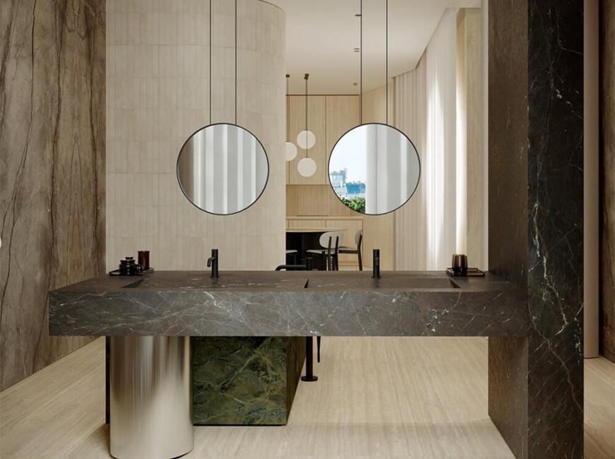 Широкоформатна керамогранітна плита Marazzi Grande Stone Look Breccia Imperiale — фото 5 — MAS — Modern Acrylic Stone
