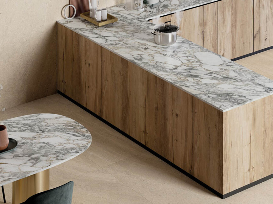 Широкоформатна керамогранітна плита Materia Bianco Vagli Fullvein 3D — фото 3 — MAS — Modern Acrylic Stone