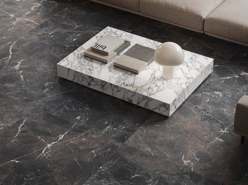 Широкоформатна керамогранітна плита Materia Bianco Vagli Fullvein 3D — фото 6 — MAS — Modern Acrylic Stone