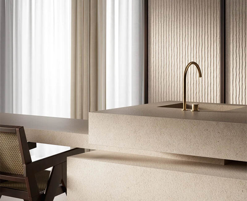 Широкоформатна керамогранітна плита Sapienstone Crema Neve — фото 3 — MAS — Modern Acrylic Stone