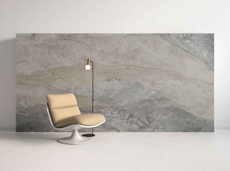 Широкоформатна керамогранітна плита Ascale Mystic Silver — фото 7 — MAS — Modern Acrylic Stone